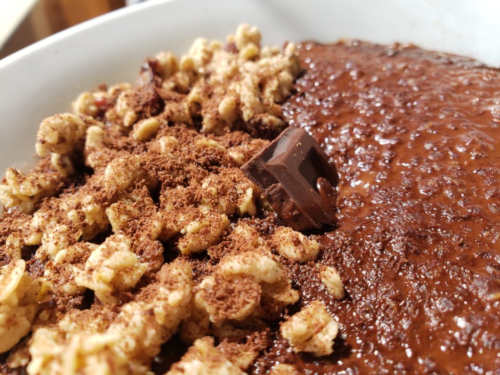Bowl de quinua con chocolate.