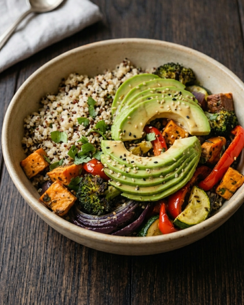 Bowl de quinoa con verduras asadas: receta saludable y fácil - dkarolina.com